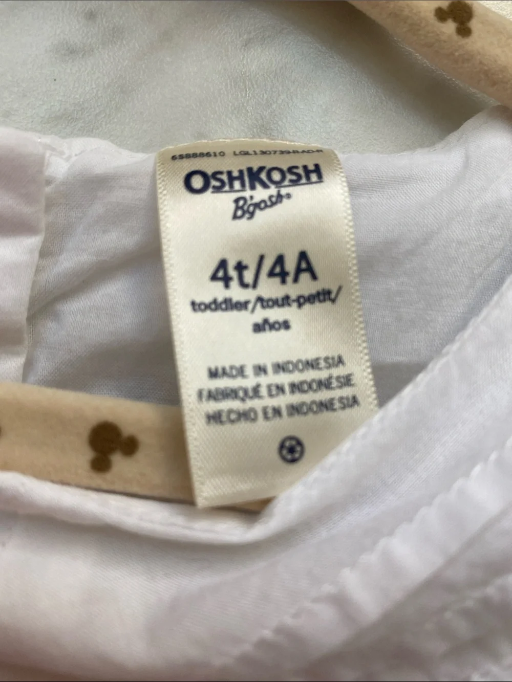 OshGosh B’gosh Girls White Ruffle Cotton Dress size 4T